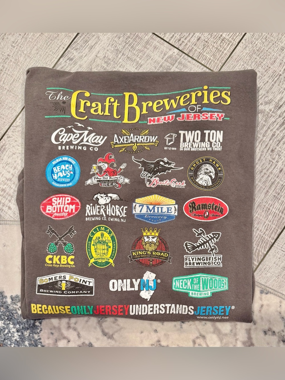 Only NJ Craft Breweries New Jersey Long Sleeve Tee L